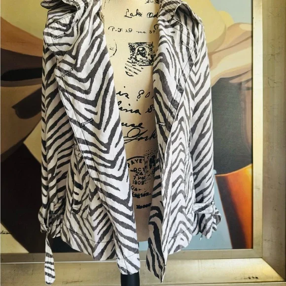 Filmore Studios California zebra print vintage 90s Y2K lightweight jacket small - Picture 5 of 7